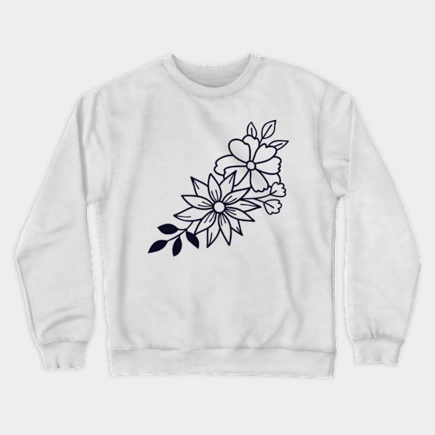 Woman Flowers Crewneck Sweatshirt by My Artsam